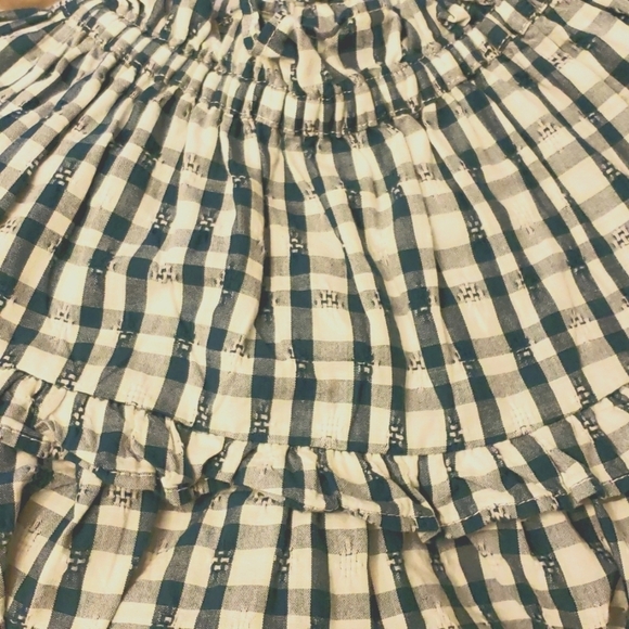 Universal Thread Green Gingham Checkered Ruffle Yoke 3/4 Sleeve Pullover XS - Picture 5 of 7